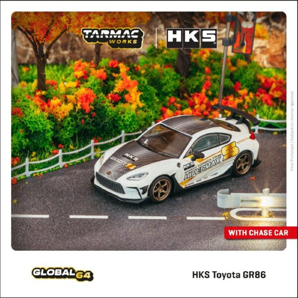 Tarmac Works 1:64 HKS Toyota GR86 HKS HIPERMAX (White) – Global64
