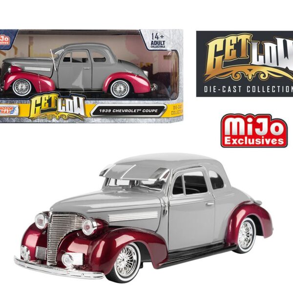 Motormax 1:24 1939 Chevrolet Coupe Lowrider Two Tone Grey – Get Low – Mijo Exclusives