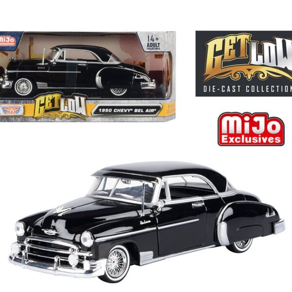 Motormax 1:24 1950 Chevrolet Bel Air Lowrider Black – Get Low – Mijo Exclusives