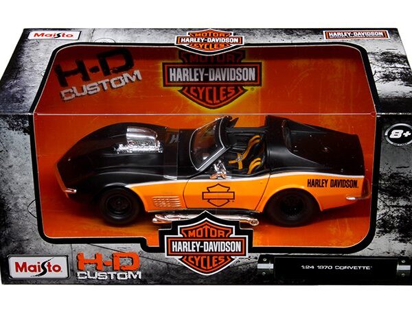 Maisto 1:24 1970 Chevrolet Corvette BlackOrange  – Harley-Davision Custom