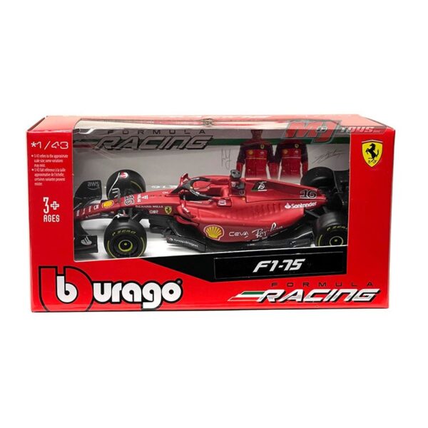 Bburago 1:43 Ferrari Racing F1-75 2022 #16 C. Leclerc – Formula Racing