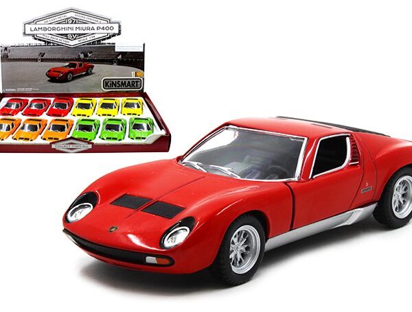Kinsmart 1:32 1971 Lamborghini Miura P400 5″ – Display Tray Set of 12