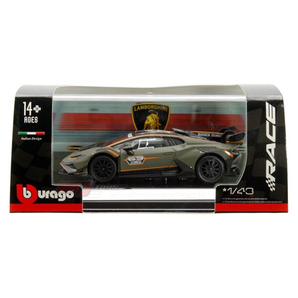 Bburago 1:43 Lamborghini Huracan Super Trofeo EVO2 – Matte Grey – Race Series