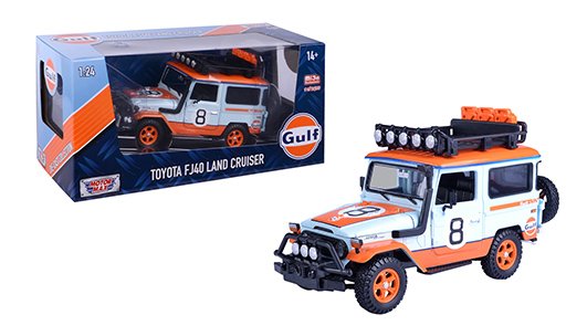 Motormax 1:24 Toyota FJ40 Land Cruiser GULF Livery #8 Limited 2,400 pcs – MiJo Exclusives