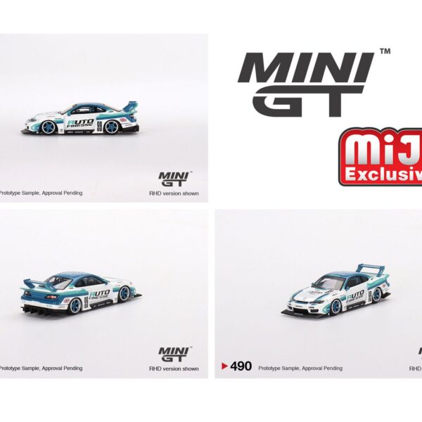 Mini GT 1:64 Nissan LB-Super Silhouette S15 SILVIA Auto Finesse – Mijo Exclusives USA Blister Packaging