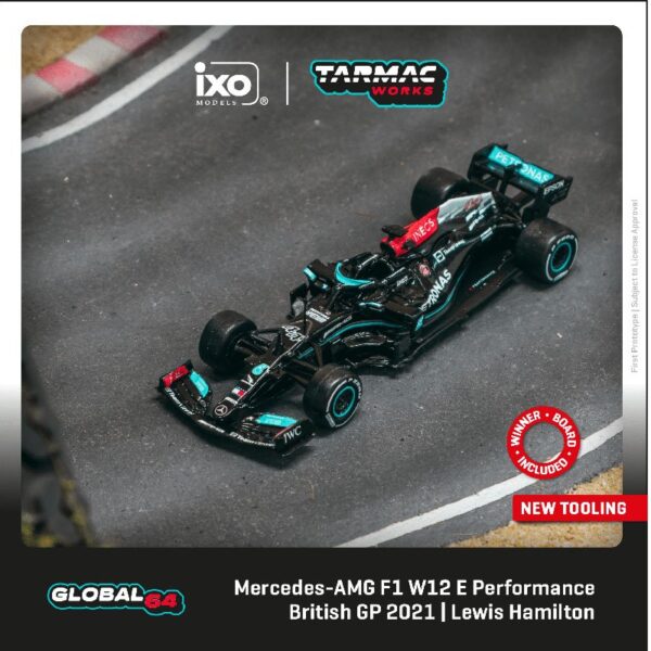 Tarmac Works 1:64 Mercedes-AMG F1 W12 E Performance  British Grand Prix 2021 Winner Lewis Hamilton