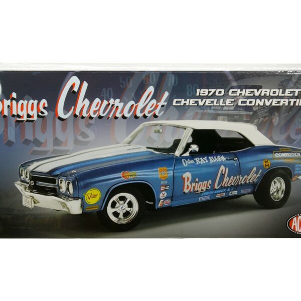 ACME 1:18 1970 Chevrolet Chevelle SS Convertible – Briggs Chevrolet – Blue with White Stripes – Limited 1 of 774