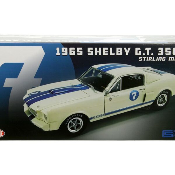 ACME 1:18 1965 Shelby GT350R #7 Stirling Moss – White with Blue Stripes – Limited 1 of 516