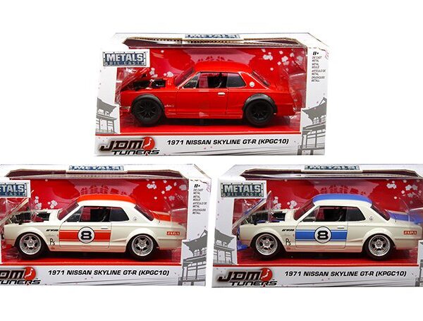 Jada 1:24 1971 Nissan Skyline GT-R (KPGC10) 3 Assortments – JDM Tuners