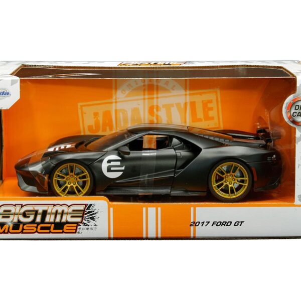 Jada 1:24 2017 Ford GT (Matte Black with Silver Stripes) – Bigtime Muscle