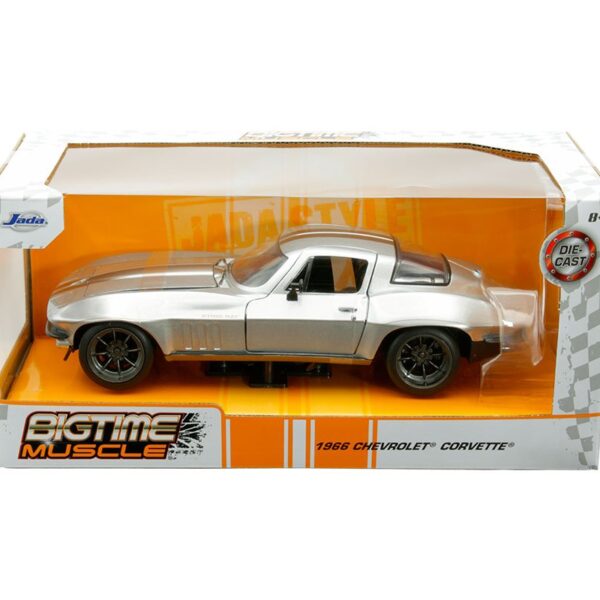 Jada 1:24 1966 Chevrolet Corvette – Silver with Bronze Stripes – Bigtime Muscle