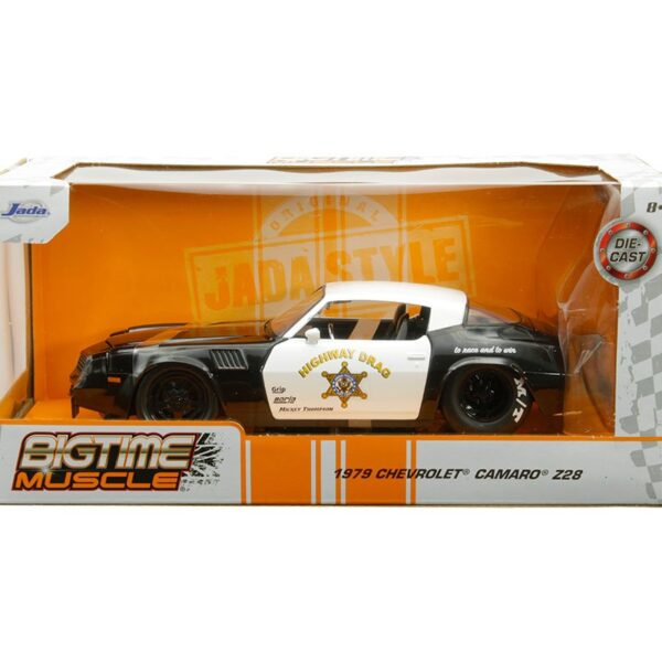 Jada 1:24 1979 Chevrolet Camaro Z28 Police – Black and White – Bigtime Muscle