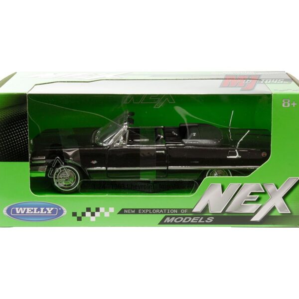 Welly 1:24 1963 Chevrolet Impala SS Convertible (Black with Black Interior)
