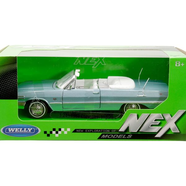 Welly 1:24 1963 Chevrolet Impala convertible – Blue with white interior