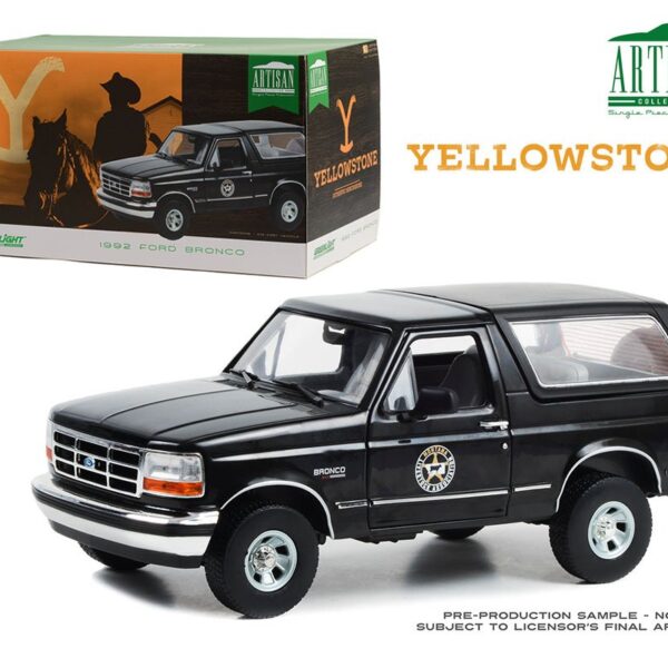 Greenlight 1:18 1992 Ford Bronco – Montana Livestock Association – Yellowstone (2018-Current TV Series) – Artisan Collection