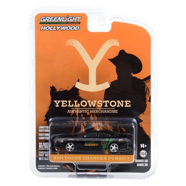 Greenlight 1:64 2011 Dodge Charger Pursuit – County Sheriff Deputy #18 – Yellowstone (2018-Current TV Series) – Hollywood Series 38 – Solid Pack