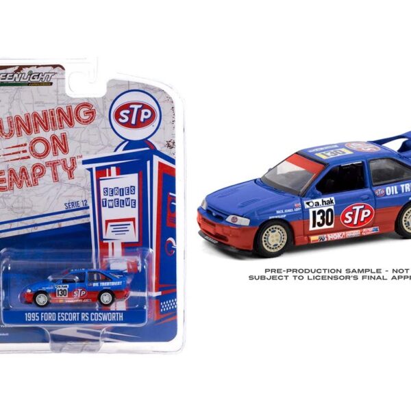 Greenlight 1:64 1995 Ford Escort RS Cosworth – STP Solid Pack – Blue & Red – Running on Empty Series 12