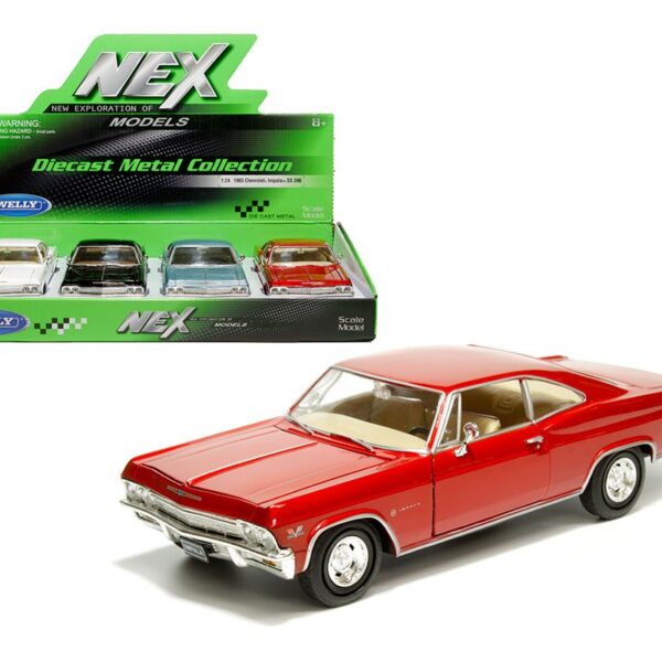Welly 1:24 1965 Chevrolet Impala SS 396 – 4 Colors – Display Tray Set of 4