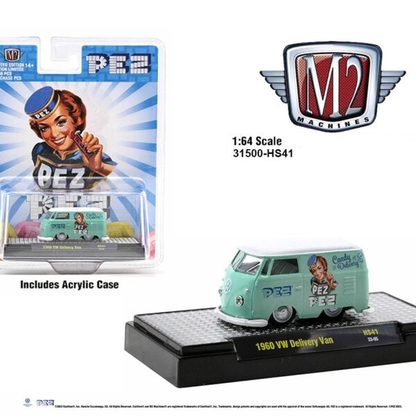 M2 Machines 1:64 1960 Volkswagen VW Delivery Van Short Bus Custom PEZ -Hobby Exclusive