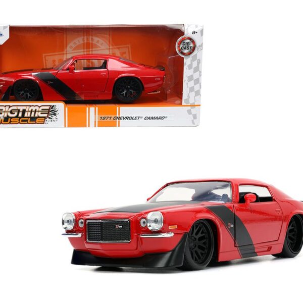 Jada 1:24 1971 Chevrolet Camaro (Red with Matte Black Thick Stripes) – Bigtime Muscle