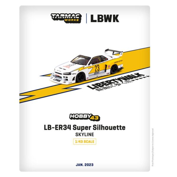 Tarmac Works 1:43 LB-ER34 Super Silhouette SKYLINE White #23
