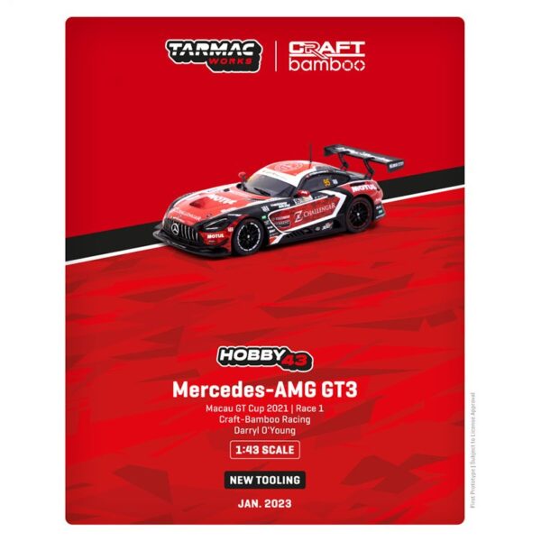 Tarmac Works 1:43 Mercedes-AMG GT3 Macau GT Cup 2021 – Race 1 Craft-Bamboo Racing Darryl O’Young New Tooling