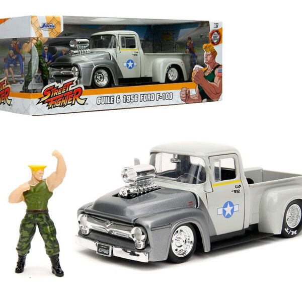 Jada 1:24 Street Fighter Guile & 1956 Ford F-100 (Grey)
