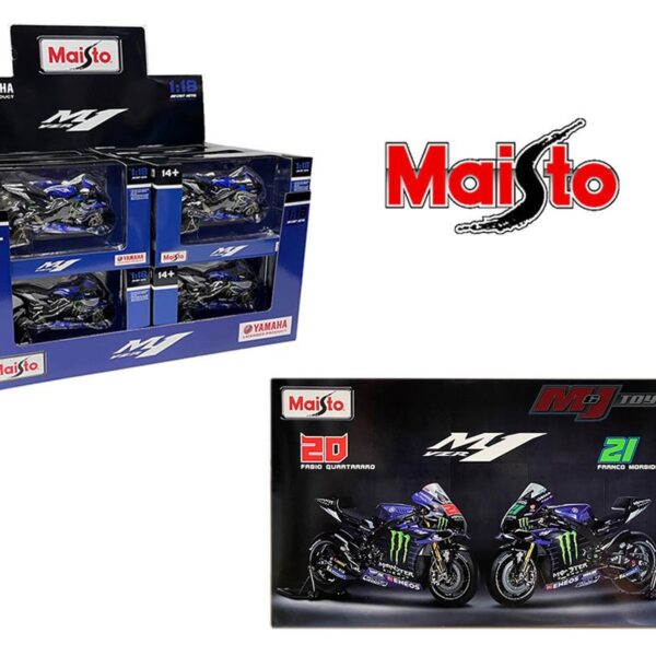 Maisto 1:18 YZR-M1 2021 Yamaha Factory Racing Team #12 M. Vinales #20 F. Quartararo -MotoGP