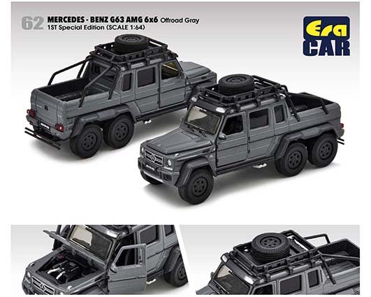 ERA Car 1:64 Mercedes-Benz G63 AMG 6×6 Offroad Gray