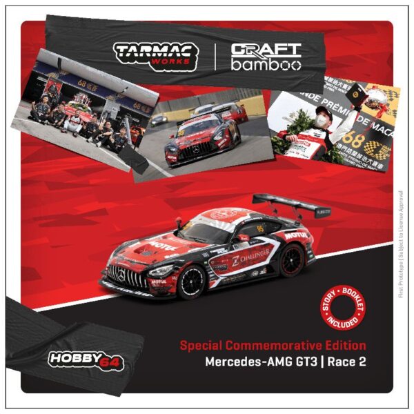 Tarmac Works 1:64 Mercedes-AMG GT3 Macau GT Cup 2021 – Race 2 Winner Craft-Bamboo Racing Darryl O’Young