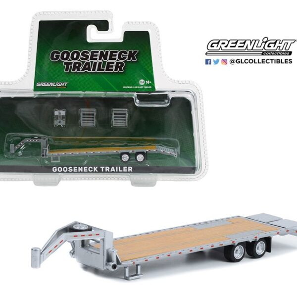Greenlight 1:64 Gooseneck Trailer (Primer Gray With Red) – Hobby Exclusive