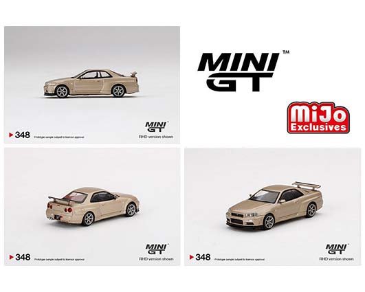 Mini GT 1:64 Nissan Skyline GT-R R34 M Spec Silica Breath Bronze – Mijo Exclusive