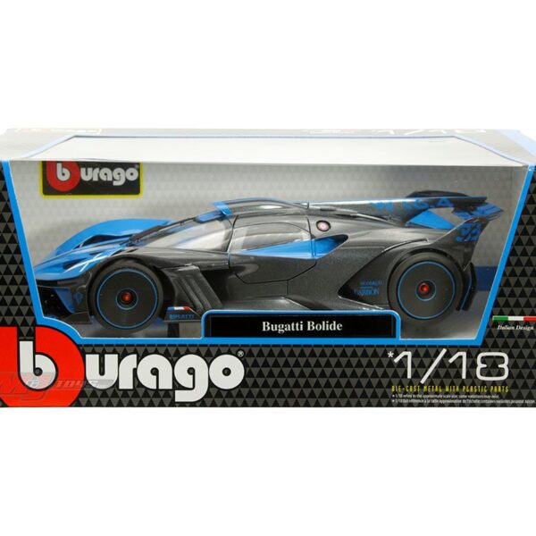 Bburago 1:18 Bugatti Bolide (Blue and Dark Grey Metallic Two-tone)