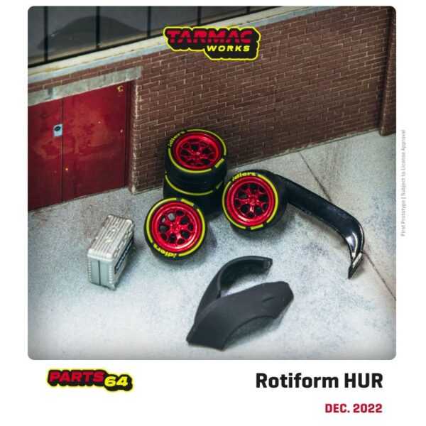 Tarmac Works 1:64 Rotiform HUR Chrome Red Wheels and Parts Design for RWB Models – Parts64