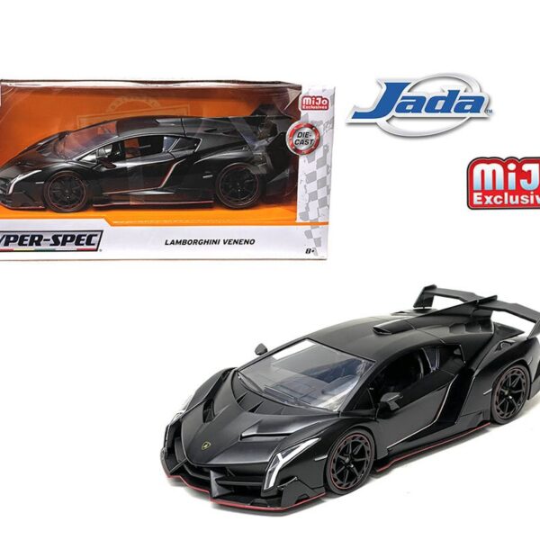 Jada 1:24 Lamborghini Veneno (Matte Black) – Hyper-Spec – MiJo Exclusives Limited Edition