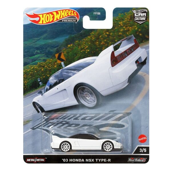 Hot Wheels 1:64 Car Culture Mountain Drifters – 2003 Honda NSX Type R White Solid Case