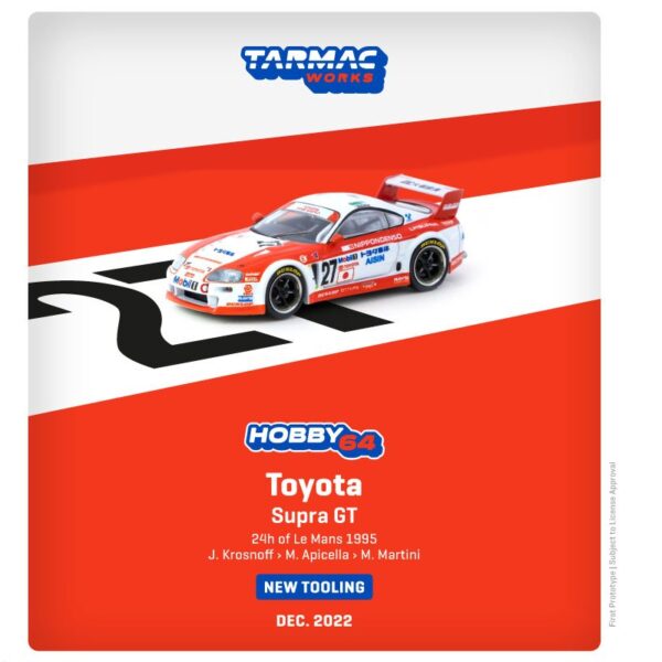 Tarmac Works 1:64 Hobby64 Toyota Supra GT 24h of Le Mans 1995 J Krosnoff / M Apicella / M Martini