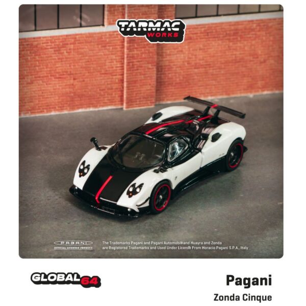 Tarmac Works 1:64 Pagani Zonda Cinque Bianco Benny – Global64