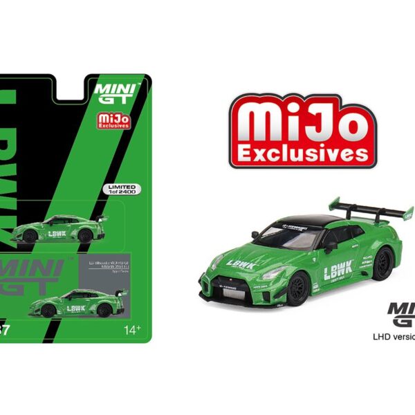Mini GT 1:64 LB-Silhouette WORKS GT NISSAN 35GT-RR Ver.2 Apple Green- Mijo Exclusives