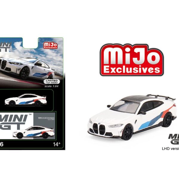 Mini GT 1:64 BMW M4 Performance (G82) Alpine White – Mijo Exclusive