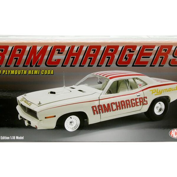 ACME 1:18 1970 Plymouth Hemi Cuda Super Stock Ramchargers (White) Limited Edition 1 of 750