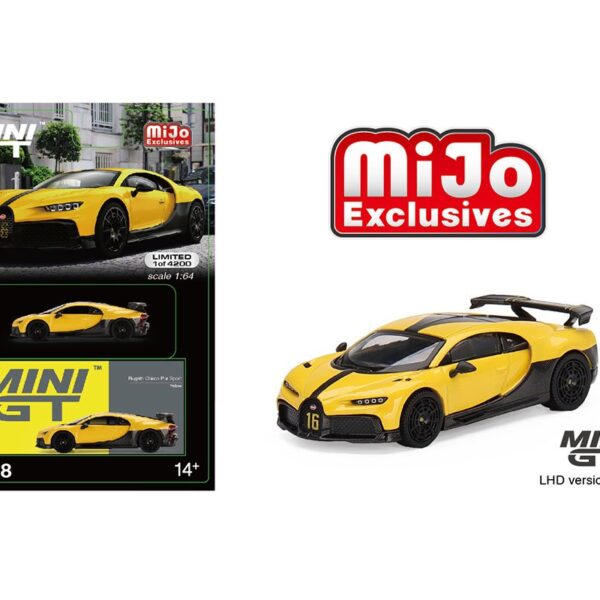 Mini GT 1:64 Bugatti Chiron Pur Sport Yellow – Mijo Exclusives
