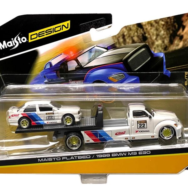 Maisto 1:64 Maisto Flatbed With 1988 BMW M3 E30 – Design Elite Transport