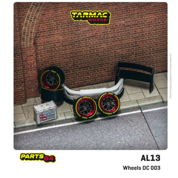 Tarmac Works 1:64 Parts64 AL13 Wheels DC 003  Red / Black – Designed for RWB Models