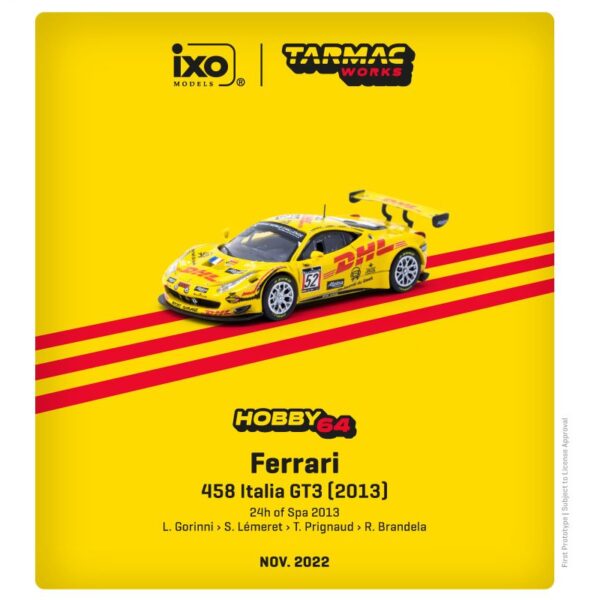 Tarmac Works 1:64 Ferrari 458 Italia GT3 (2013) 24 Hours of Spa 2013 L. Gorinni / S. LÃ©meret / T. Prignaud / R. Brandela