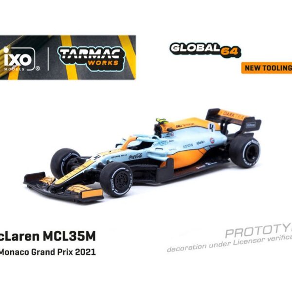 Tarmac Works 1:64 McLaren MCL35M Monaco Grand Prix 2021 #4 Lando Norris