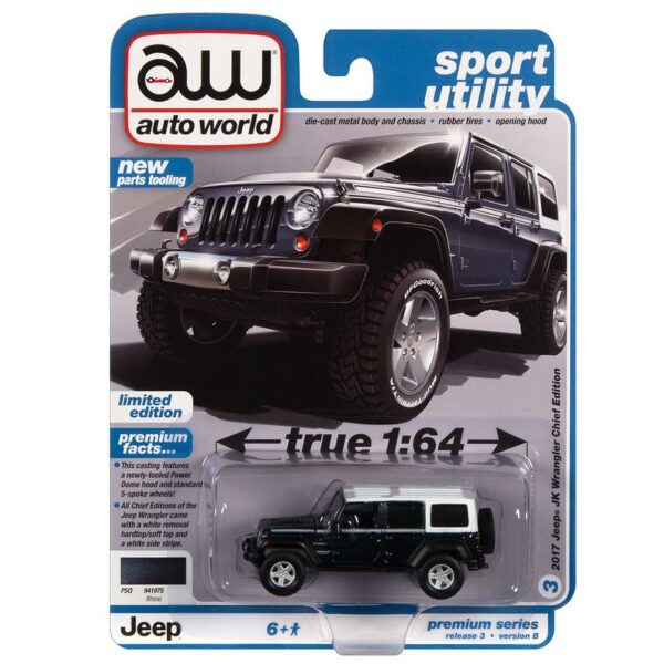 Auto World 1:64 Premium 2022 Release 3B – 2017 Jeep JK Wrangler Chief Edition