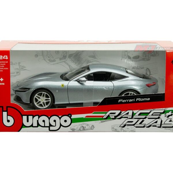 Bburago 1:24 Ferrari Roma (Silver) – Race and Play