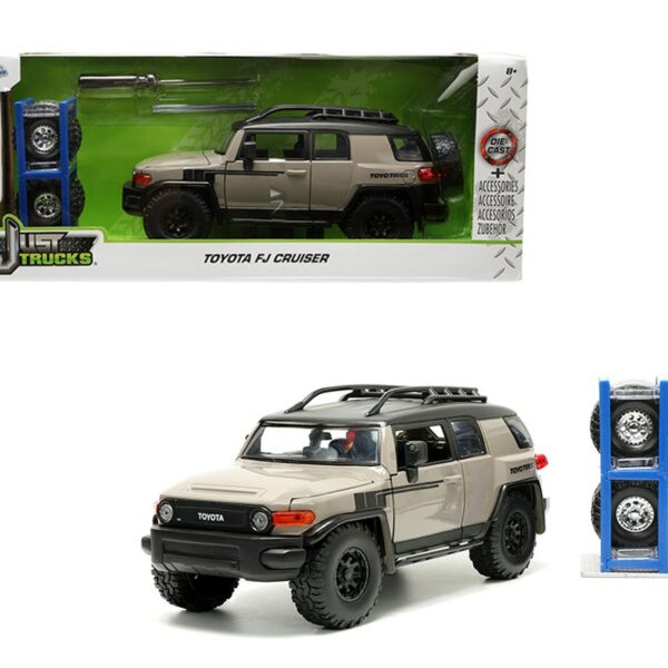 Jada 1:24 Toyota FJ Cruiser (Grey) – Just Trucks with extra wheels & Rack