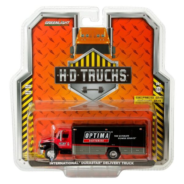 Greenlight 1:64 International Durastar Delivery Truck – Optima Batteries – H.D. Trucks Series 24